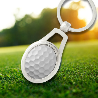 White Dimpled Golf Ball Texture Key Ring