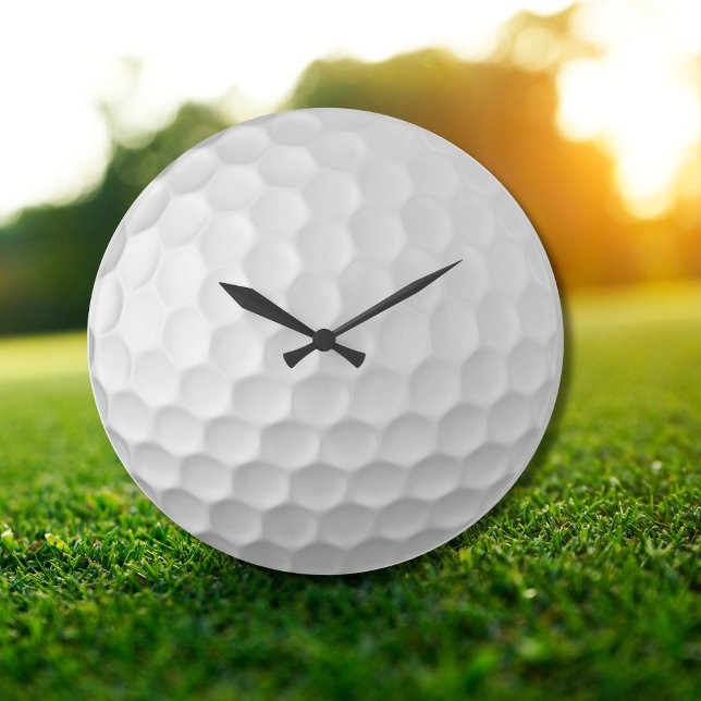 White Dimpled Golf Ball Texture Large Clock (Creator Uploaded)