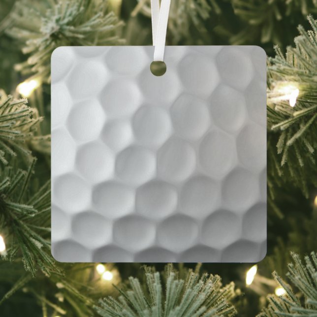 White Dimpled Golf Ball Texture Metal Tree Decoration (Insitu)