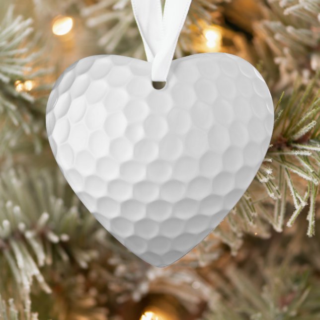 White Dimpled Golf Ball Texture Ornament (Tree)
