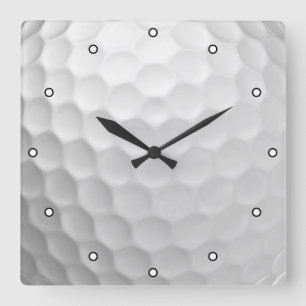 White Dimpled Golf Ball Texture Square Wall Clock