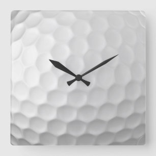 White Dimpled Golf Ball Texture Square Wall Clock