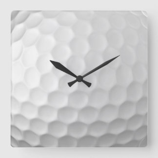 White Dimpled Golf Ball Texture Square Wall Clock