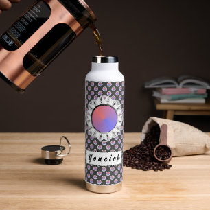 White Disc Ribbon by Kenneth Yoncich Water Bottle