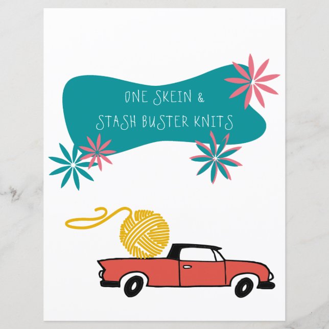 White Divider Page Knitting Pattern Binder Insert (Front)