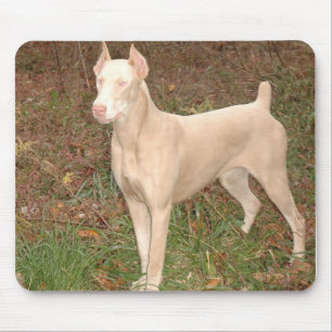 white doberman mouse mat