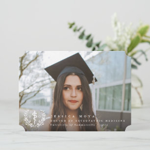 White Doctor of Osteopathic Medicine Graduation Announcement