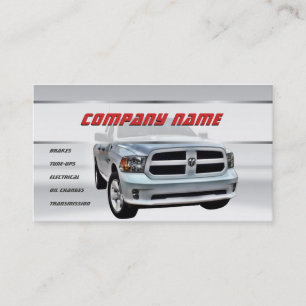 White Dodge Pickup Business Cards