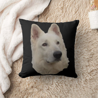 white dog cushion