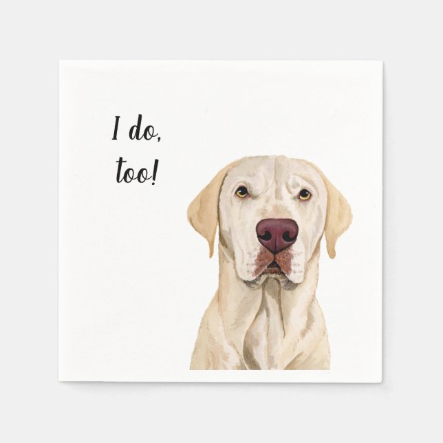 White Dog Custom Cocktail Napkin (Front)