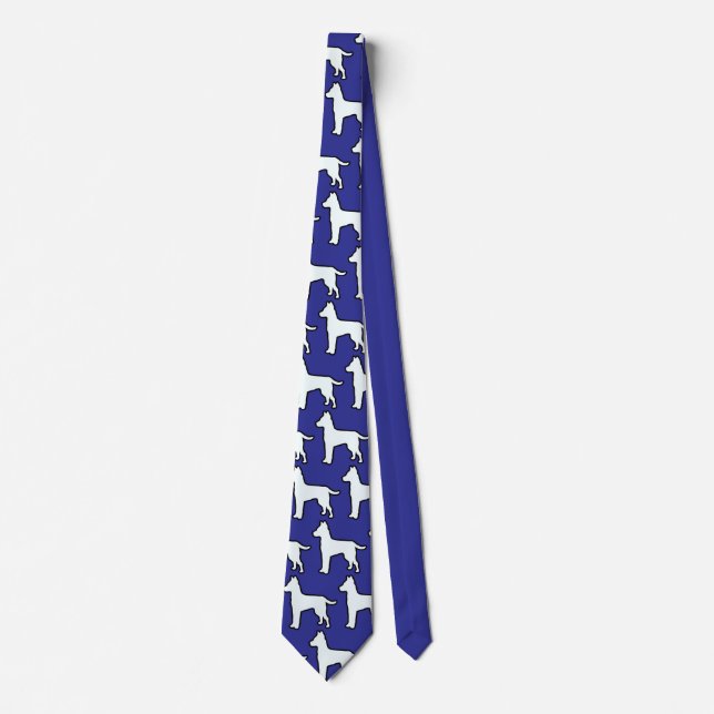 White Dog Deep Blue  Tie (Front)