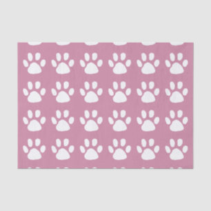 White Dog Footprints Your Background Colour Tissue Paper