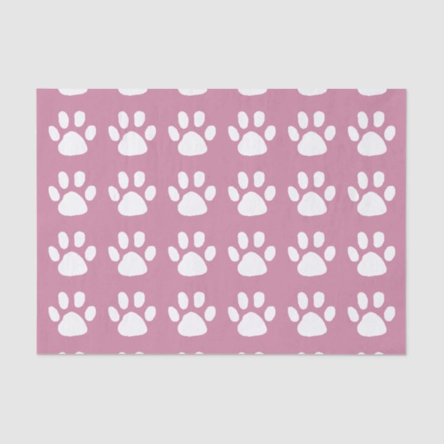 White Dog Footprints Your Background Colour Tissue Paper (Front)