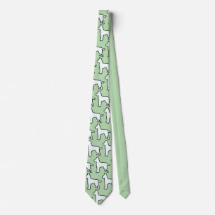 White Dog Mint Green Tie