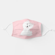 White Dog on Pink Background
