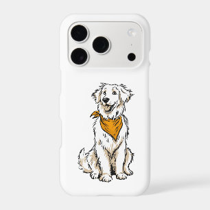 White Dog Orange Bandanna Phone Case