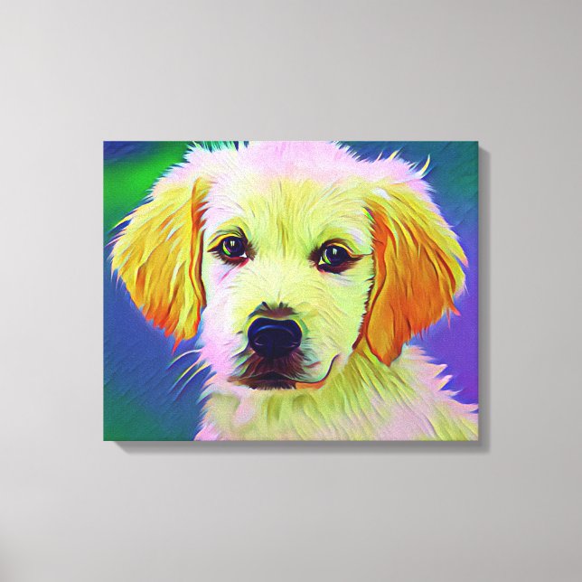 White Dog Painting Artwork  Canvas Print (Front)