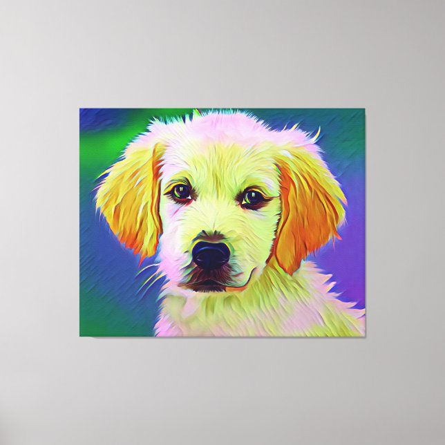 White Dog Painting Artwork  Canvas Print (Front)