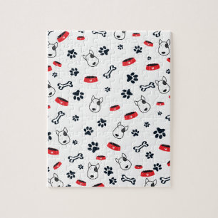  White dog Pattern  Jigsaw Puzzle