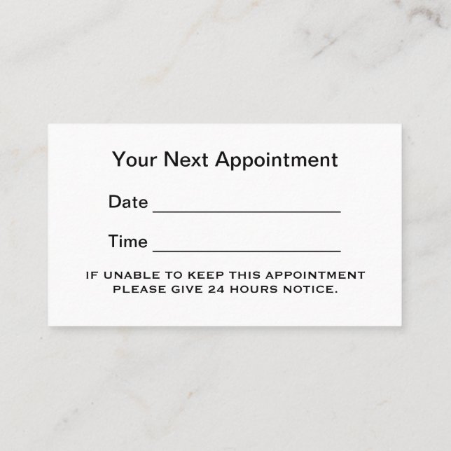  White Dog Paw on black Pet Grooming Service  Appointment Card (Back)