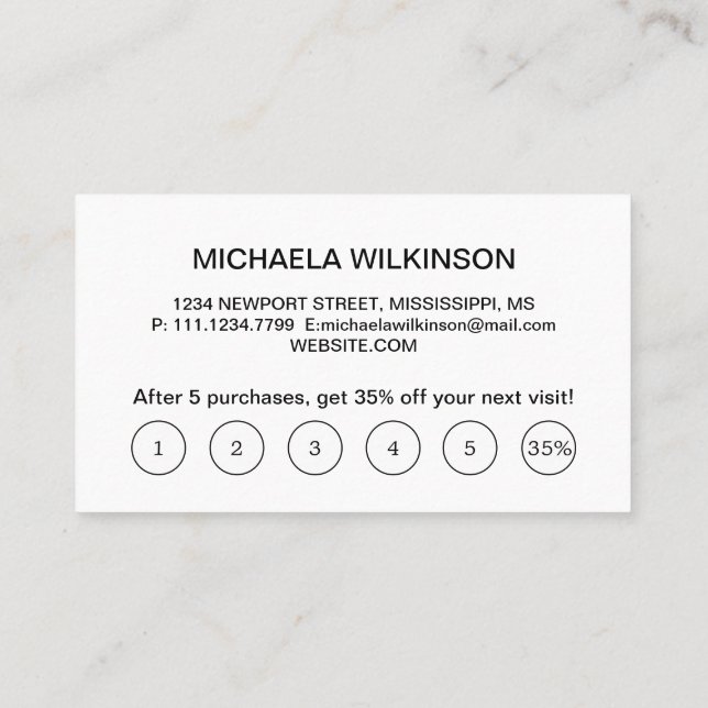  White Dog Paw on black Pet Grooming Service  Loyalty Card (Back)