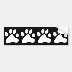 White Dog Paws Bumper Sticker
