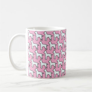 White Dog Pink Coffee Mug