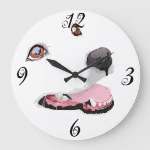 White Dog  Wall Clock