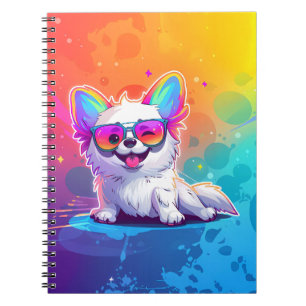 White Dog Wearing Sunglasses Notebook