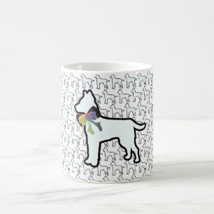 White Dog With Bow Coffee Mug