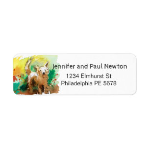 white doggie return address label