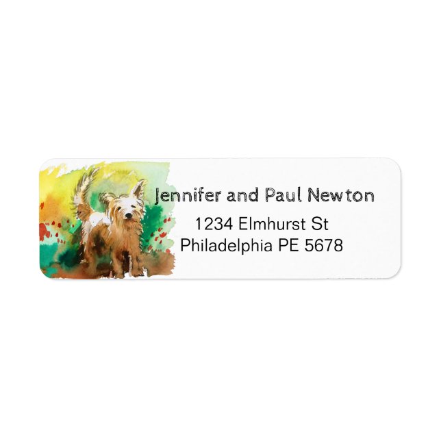 white doggie return address label (Front)