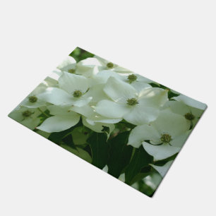 White Dogwood Flower Blossoms Doormat