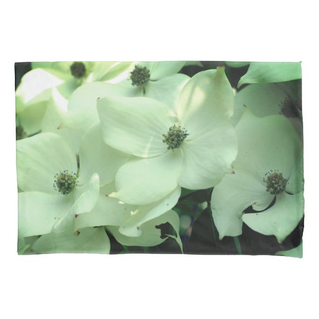 White Dogwood Flower Blossoms  Pillowcase (Front)
