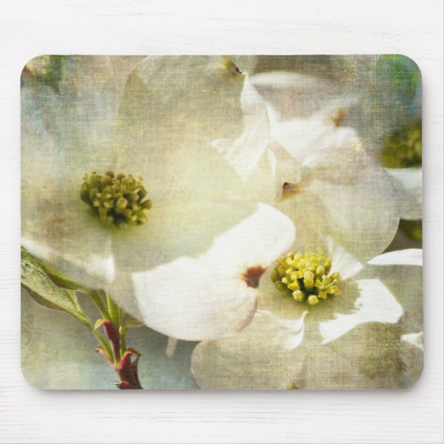 White Dogwood Flowers Mouse Mat (Front)