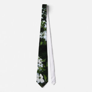 White Dogwood Flowers Tie