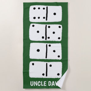 White Dominoes on Green Personalised Beach Towel