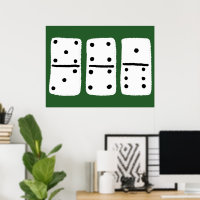White Dominoes with Black Dots on Green