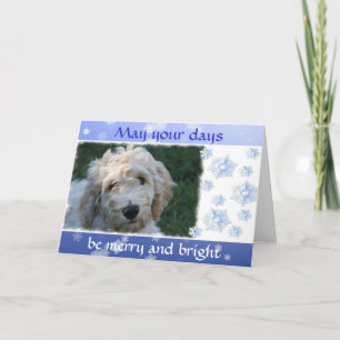 White Doodle Dog Christmas With Verse Holiday Card