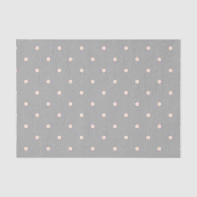 White Dot Grey Background Elegant Polka Dot Dotted Tissue Paper (Front)