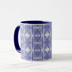 White Dot Pattern on Blue Mug