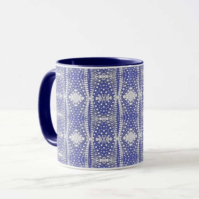 White Dot Pattern on Blue Mug (Front Left)