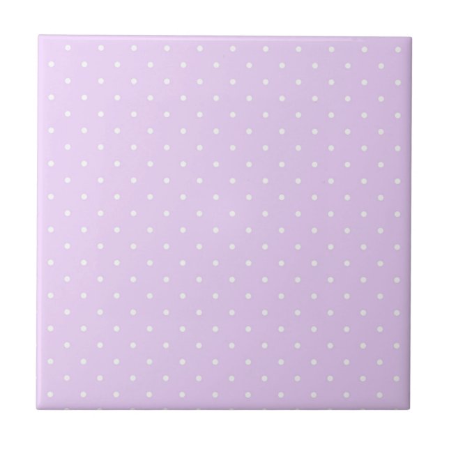 White Dot Pink Background Elegant Polka Dot Dotted Tile (Front)