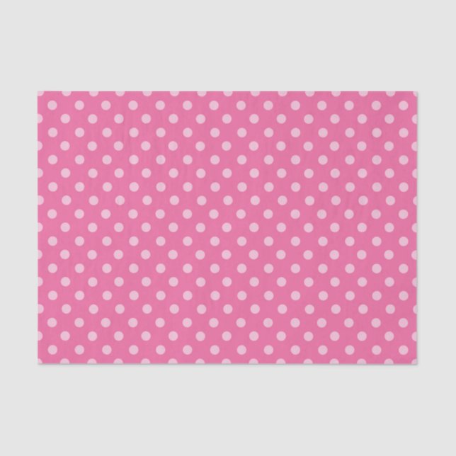White Dot Pink Background Elegant Polka Dot Dotted Tissue Paper (Front)