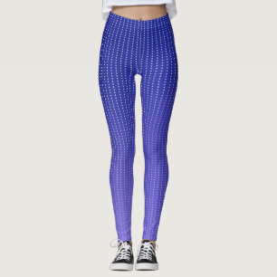 White dots blue pattern leggings