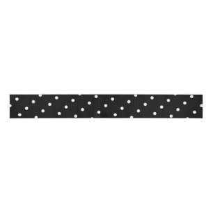 White Dots on Black Ribbon Grosgrain Ribbon
