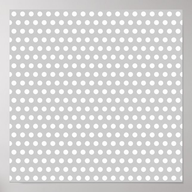 White Dots on Light Grey Poster (Front)