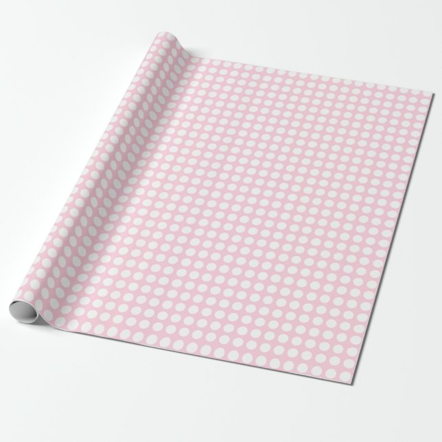 White Dots on Light Pink Wrapping Paper (Unrolled)