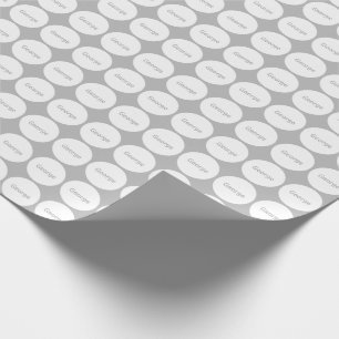 White Dots Pattern On Grey With Name Wrapping Paper