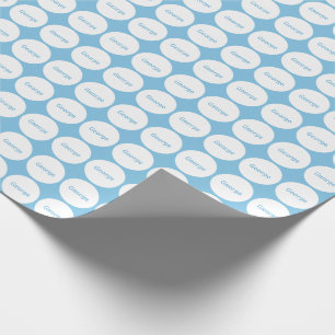 White Dots Pattern On Light Blue With Name Wrapping Paper